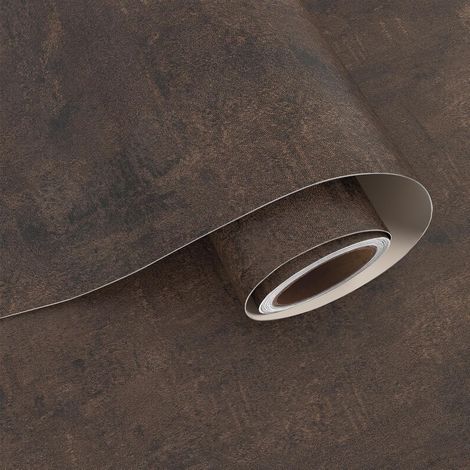 Papier Peint Effet Béton Brun Foncé Stile Industriel 40cmx200cm Rouleau Adhesif pour Meuble Papier Peint Imitation Ciment Salle de Bain Garage Cheminée Plan de Travail Cuisine Armoire (1/5)