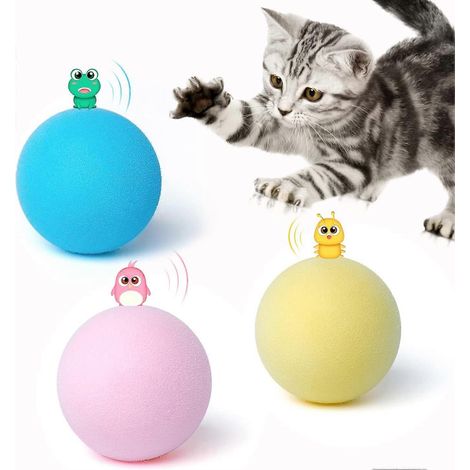 Balles à chat gazouillantes avec herbe à chat SilverVine, version améliorée 2022, lot de 3, jouet interactif moelleux pour chat, 3 sons d'animaux réalistes, Kitty Kitten Catnip Exe (1/5)