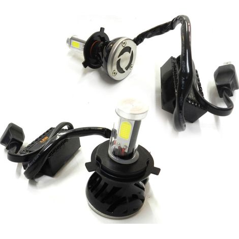 Trade Shop - Coppy Lampade Fari Ricambio Para Auto 4 Led 8s H4 Alta Luminosita Bianco Fred -