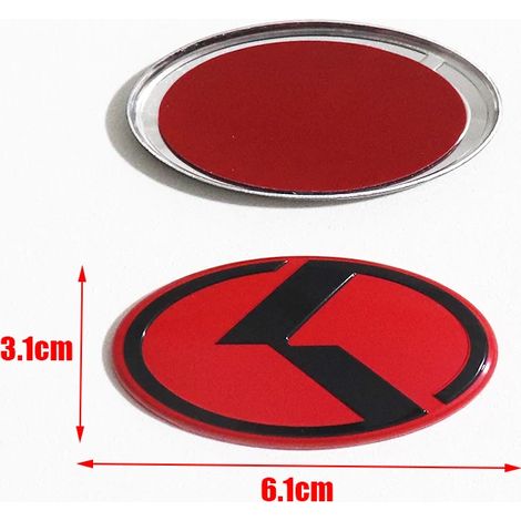 (Autocollant rouge Kia K) - 1 autocollant 3D en aluminium pour volant, emblème intérieur de voiture, accessoire de style automobile, compatible avec Kia (1/5)