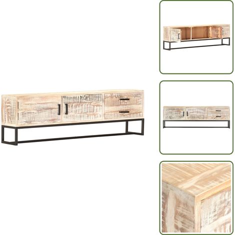 Credenza bassa - vidaXL Mobile Porta TV 140x30x45 cm in Legno Massello di Acacia - Mobiletto TV