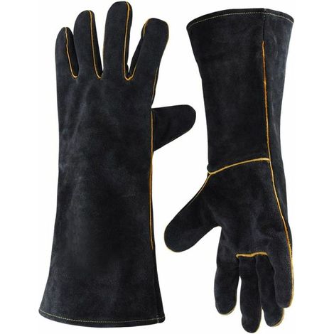 Green Mobility-Gants de soudeur en cuir 932 ° F Gants de travail à haute température pour le soudage BBQ Cuisine Four Cuisson Jardinage (1/5)