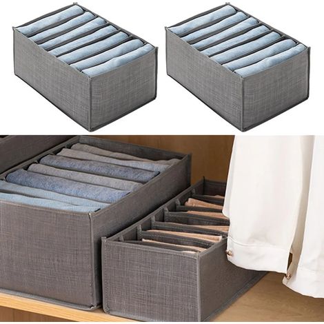 Aufbewahrungsboxen, 2 Stück – Schubladenorganizer für Kleiderschränke – Größe 35 x 24 x 17 cm – Waschbar (1/5)