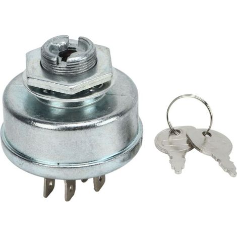 Interrupteur de démarrage 365402 Pièces métalliques pour système de circuit de tondeuse à gazon/tracteur avec 2 clés de rechange pour John Deere-Crezuo (1/4)
