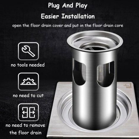 Bouchon Anti-Odeur Siphon de Sol Vanne Unidirectionn Douche Vidange Filtre Joint Couvercle égout Cuisine Salle De Bains Accessoires (1/5)
