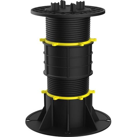 Supports de solives et dalles de terrasse réglables – Hauteur 270-355 mm – Pour béton et bois – Système d'évacuation d'eau intégré (1/4)