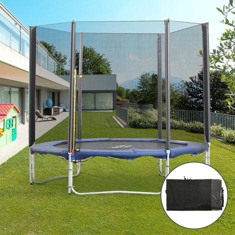Filet sécurité remplacement Noir trampoline Ø porte zippée pour 6 poteaux droits 244 cm 180 cm