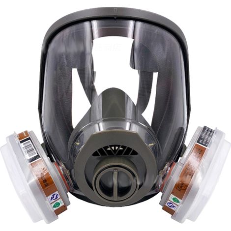 Masque respiratoire intégral 6800, protection anti-poussière en silicone, bouche haute couverture, pour peinture, produits chimiques, formaldéhyde (filtre rond anti-poussière). (1/5)
