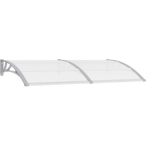 Auvent Marquise de Porte Moderne - Anti-Soleil Imperméable - Gris et transparent 200x80 cm PC Chic-833993 (1/5)