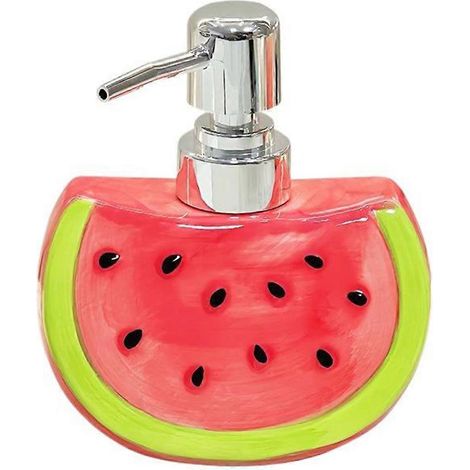 Flacon distributeur en céramique en forme de pastèque pour lessive, lotion pour le bain et savon pour les mains. Flacon à pompe original. (1/5)