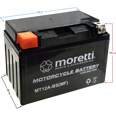 Moretti AGM (Gel) MT12A-BS Batterie (1/3)