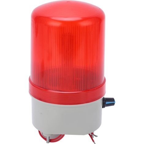 Lampe d'avertissement rotative rouge, haute luminosité, alarme sonore réglable, lumière clignotante, 220 V, 2 W (1/5)