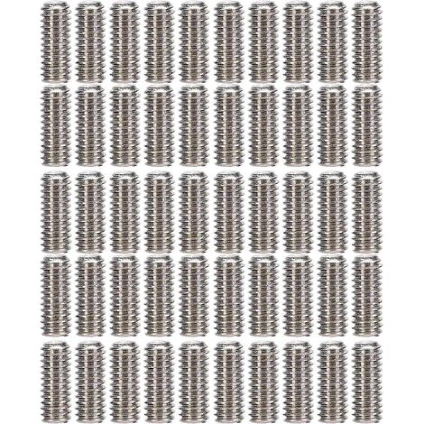 50-teiliges Sortiment an Gewindestiften A2-70 aus Edelstahl, M2,5 x 6