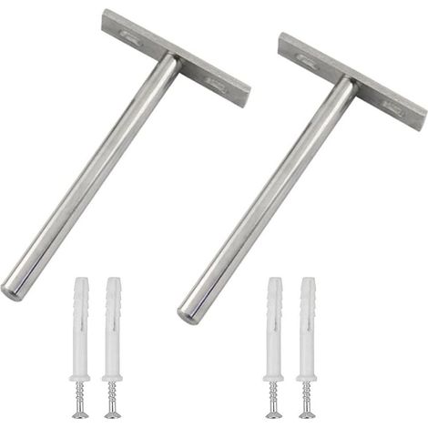 Supports d'étagère flottante (lot de 2) - Supports d'étagère invisibles avec 4 chevilles et 4 vis pour étagères en bois Dksfjkl (1/5)