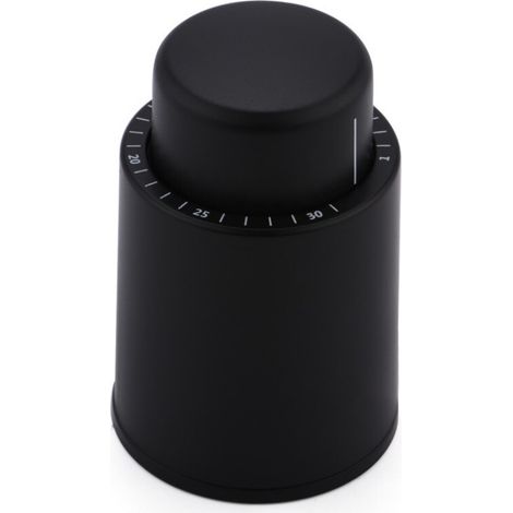 Wiederverwendbare, vakuumversiegelte Wein- und Champagnerverschlüsse. Das perfekte Geschenk für Weinliebhaber. Elegante schwarze Farbe. (1/4)