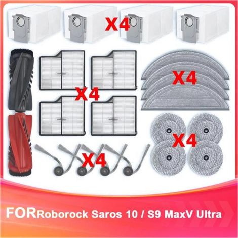 Accessoires pour Roborock Saros 10 / S9 MaxV Ultra Pièces de Rechange Brosse Latérale Principale Filtre Hepa Chiffon de Nettoyage (1/5)