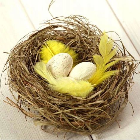 Nido di paglia naturale per Pasqua, 7 cm