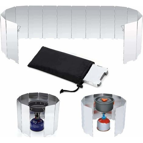 Paravent pliable pour camping – aluminium ultra-léger, compatible avec réchaud à gaz 16 plaques, idéal randonnée & pique-nique (1/5)