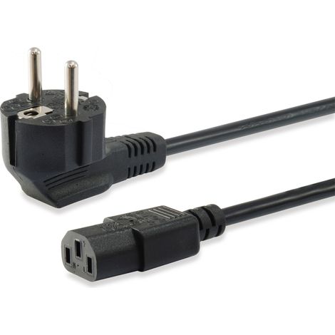 Equip Netzkabel Anschl. Schukon. 1.80m gewinkelt schwarz Polybeutel