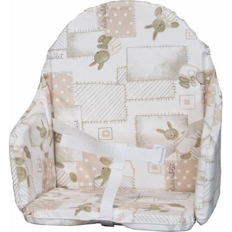 Bambisol Hochstuhlpolster beige mit Hasenmotiv