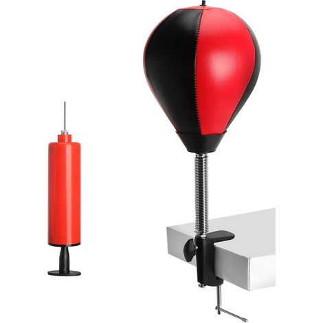 Sac de frappe de table, sac de boxe, appareil d'entraînement de 17 cm, avec pince et ressort, balle de frappe stable pour l'entraînement de réaction, l'entraînement de boxe, la maison et le (1/5)