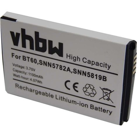 vhbw Akku kompatibel mit Motorola SL500, SL7550, SL7550e, SL7580, SL7580e, SL7590, Talkabout T72 Handy Smartphone Telefon (1100 mAh, 3,7 V, Li-Ion)