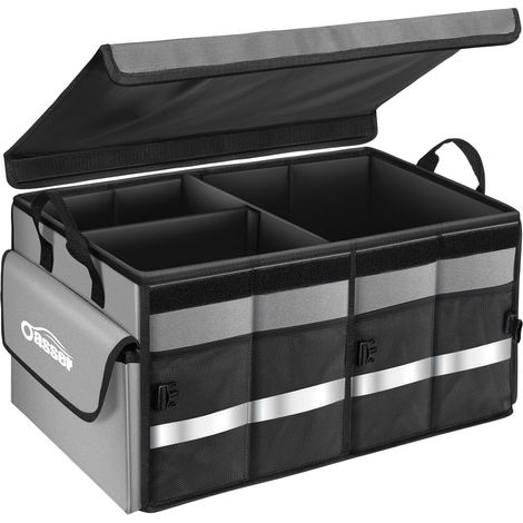 1 Organisateur Coffre 55L, Multi-compartiments, Tissu 600D, Couvercle Pliable, Pour SUV Camion (1/5)