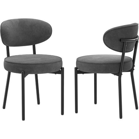 Smartue  Sedie da pranzo, set da 2 pezzi, sedie da pranzo moderne con gambe in metallo stabili e seduta particolarmente comoda, colore grigio