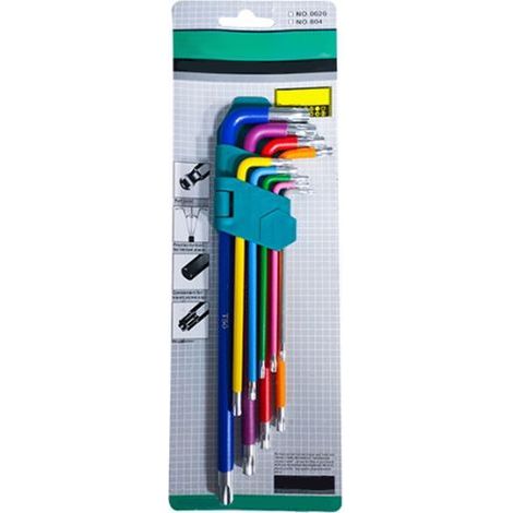 Assortiment de clés de réparation en forme d'étoile, en acier au Chrome Vanadium, en forme de bras Long, 9 pièces (1/5)