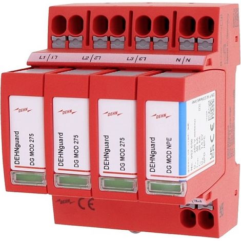 DEHN 942310 DG MP TT 275 LIMITEUR DE SURTENSION PROTECTION ANTI-SURTENSION POUR: ARMOIRE DE DISTRIBUTION 20 KA 1 PC(S) (1/3)