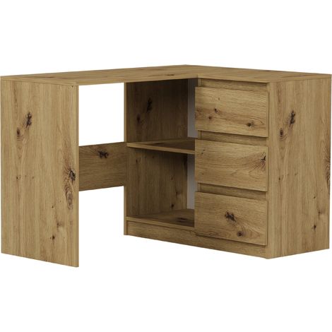 Eckschreibtisch rechts mit Schubladen Artisan 112 x 87 cm Modern N4L (1/5)