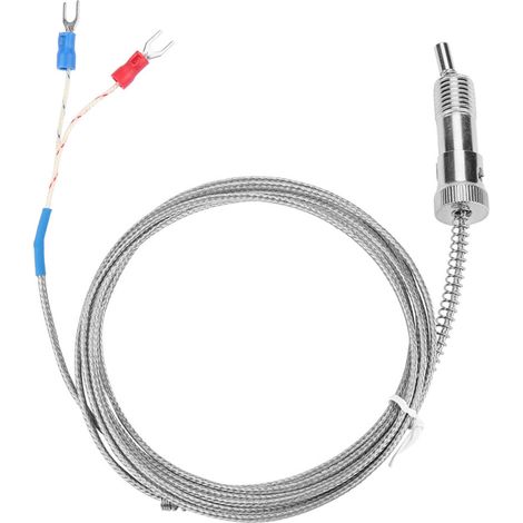 Capteur de température à thermocouple de type K à ressort de compression à baïonnette, fil 0-400℃ (5 m) (1/5)