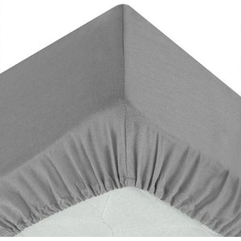 Drap Housse "Intérieur" 160x200cm Gris (1/4)