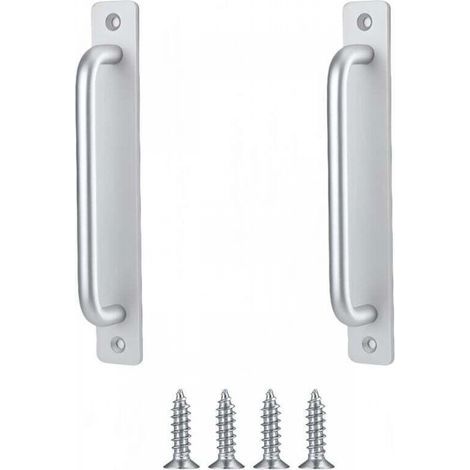 Poignée de porte de grange coulissante, poignée de porte de grange, porte en bois, jardin extérieur, armoire (argenté,212mm) (1/5)