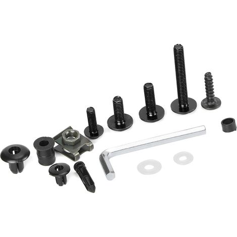 173-teiliges Motorradverkleidungs-Schraubenset, Windschutzscheiben-Karosserieschrauben, Muttern, Befestigungsmaterial für Motorräder, Schwarz (1/5)
