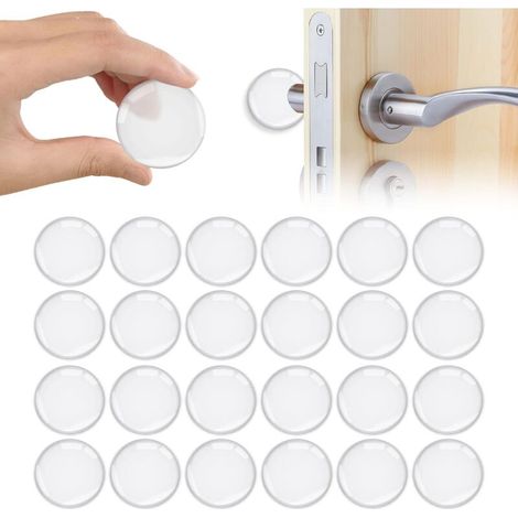 [NIEMALS VERWENDET] Selbstklebender Türstopper, 24 Stück Wand-Türgriffstopper, selbstklebende Silikon-Türstopper mit starkem Klebstoff, Türstopper für Schranktüren, Küche, Büro