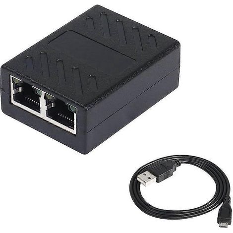Adaptateur/répartiteur/coupleur/connecteur RJ45 femelle 1 vers 2 ports pour réseau (1/5)