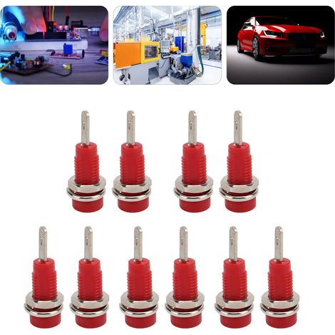J.40003 2 mm Bananenstecker mit innenliegender Federklemme, 2 mm Einbaustecker, verkauft in 10er-Packungen, rot. (1/5)