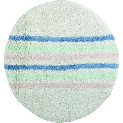 Tapis de bain Coton Rond Pastel SEAUVILLE 57Cm MSV (1/5)