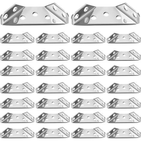 30 Pièces Connecteur Inoxydable Triangulaire Fixation Multipoints Triangulaire Connecteur Inoxydable,Pour un Soutien Sûr, Elimine le Vacillement Des Meubles. (1/5)