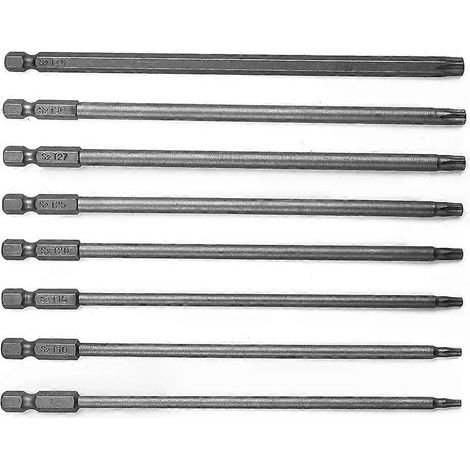 150 mm magnetischer Torx-Schraubendreher-Bit, 1/4"-Sechskantschaft, T8/10/15/20/25/27/30/40, Hohlkopf, für Elektroschrauber und Druckluftbohrer (1/4)