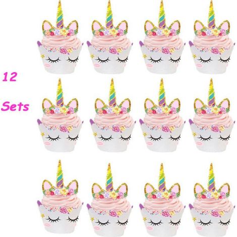 Vaisselle jetable licorne, 57 pièces, assiettes, gobelets, serviettes, décoration de fête d'anniversaire, réception-cadeau pour (1/5)