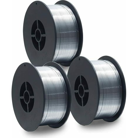 Pack 3 Rollos de hilo de soldar sin gas/con gas flux para soldadores tipo mig 0,9 mm 1 kg