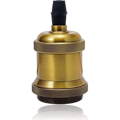 Pieds de lampes Vintage E27 douille de lampe,Edison Rétro suspension lampe,Solide Cuivre Douille pour Plafonds Bricolage Suspension lampe,Laiton Antique,1X (1/5)