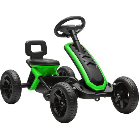 Kart Pedales con Ruedas Antideslizantes de EVA Marco Metálico Carga 30 kg para Niños y Niñas de 2-5 Años Verde (1/5)