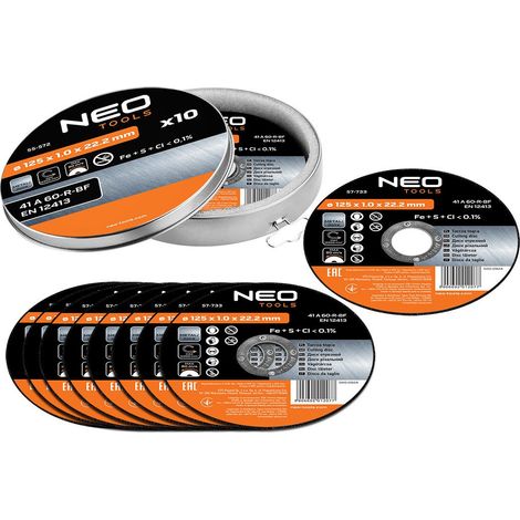 Disco de corte neo tools 41 A60-R-BF 125 mm 1 mm