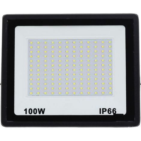 Projecteur LED extérieur 100W, lumière blanche froide 10000LM 6500K, étanche IP66, 144 LED, lumières extérieures de jardin, Patio, Garage - RWProjecteur seul (1/5)