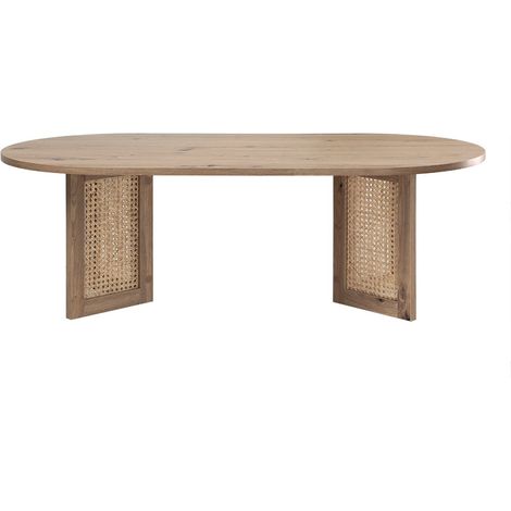 CALICOSY - Table basse ovale avec piètements rotin L120 cm - TALIA (1/5)