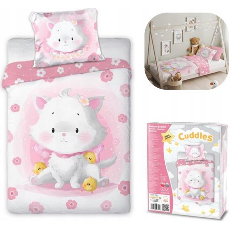 Ensemble de literie Kitty Cuddle 100x135+40x60 Coton Rose (1/2)