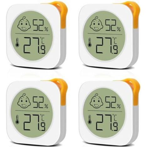 Set mit 4 Innenthermometern - Mini-Digital-LCD - Hygrometer - Für Wohnzimmer, Schlafzimmer, Büro, Kinderzimmer usw. (1/5)